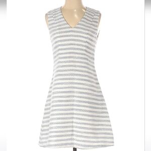 Julie Brown cream and blue stripe dress